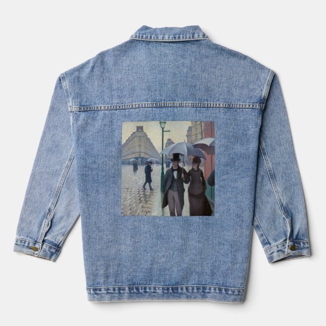 Gustave Caillebotte - Paris Street; Rainy Day Jeansjacke (Rückseite)