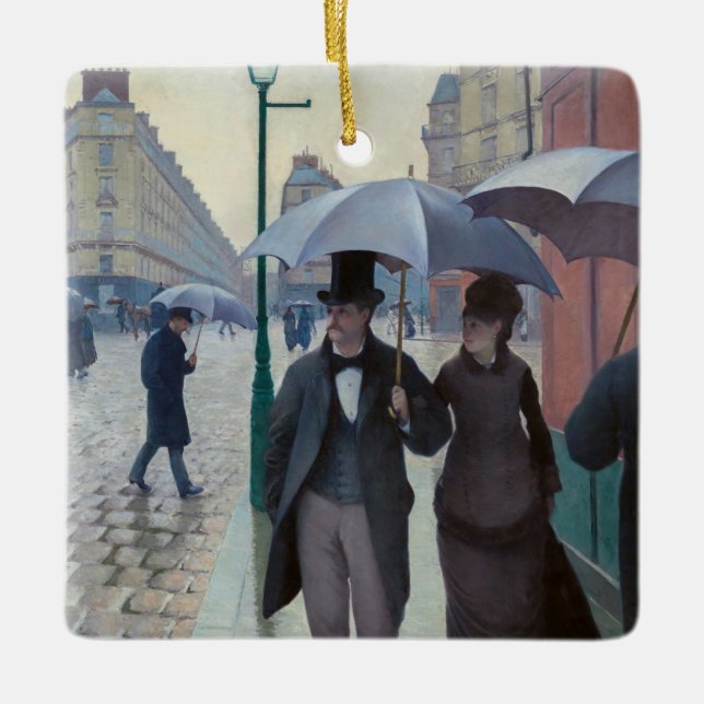 Gustave Caillebotte - Paris Street; Rainy Day Keramikornament (Vorderseite)