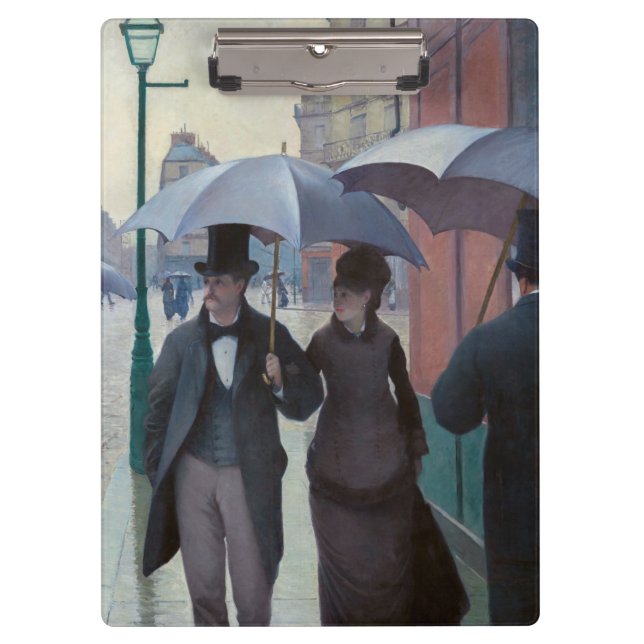 Gustave Caillebotte - Paris Street; Rainy Day Klemmbrett (Vorderseite)
