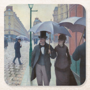 Gustave Caillebotte - Paris Street; Rainy Day Rechteckiger Pappuntersetzer