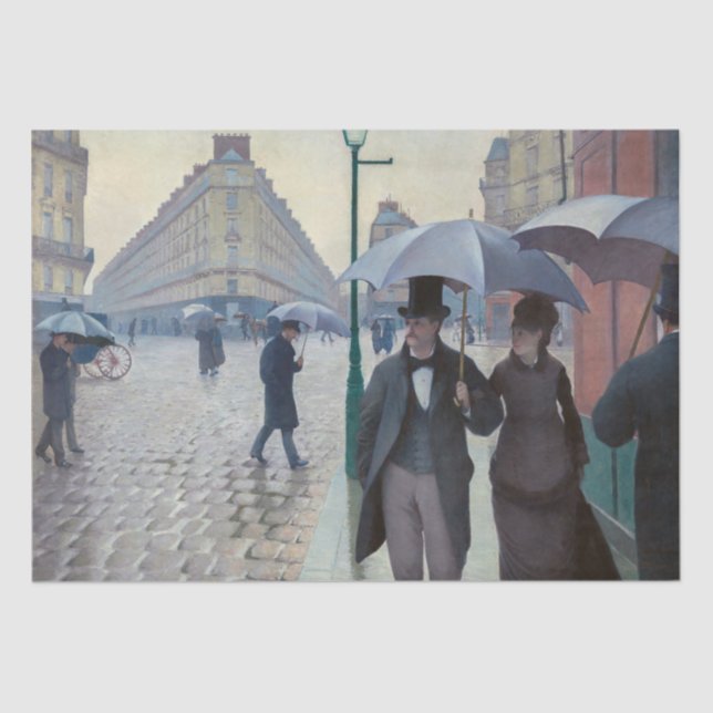 Gustave Caillebotte - Paris Street; Rainy Day Seidenpapier (Vorderseite)