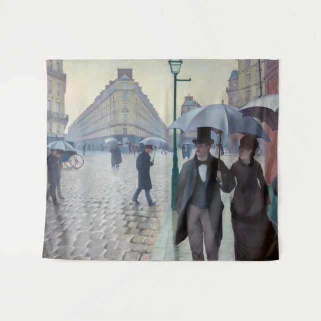 Gustave Caillebotte - Paris Street; Rainy Day Wandteppich (Vorderseite (Horizontal))