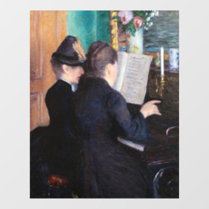 Gustave Caillebotte - Piano-Lektion Fensteraufkleber
