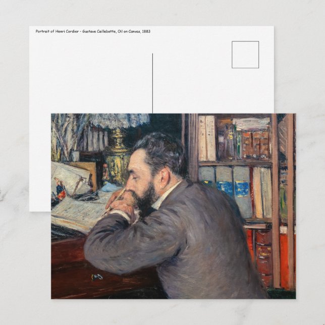 Gustave Caillebotte - Portrait von Henri Cordier Postkarte (Vorne/Hinten)