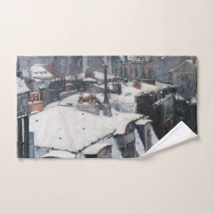 Gustave Caillebotte - Rooftops im Schnee Badhandtuch Set