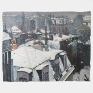 Gustave Caillebotte - Rooftops im Schnee Fleecedecke