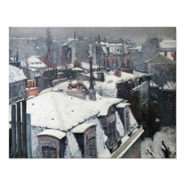 Gustave Caillebotte - Rooftops im Schnee Fotodruck (Vorne)