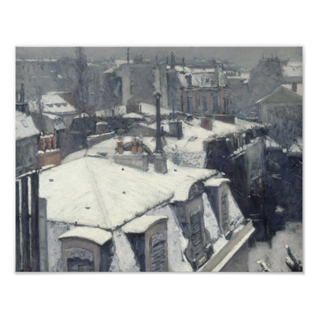 Gustave Caillebotte - Rooftops im Schnee Fotodruck (Vorne)