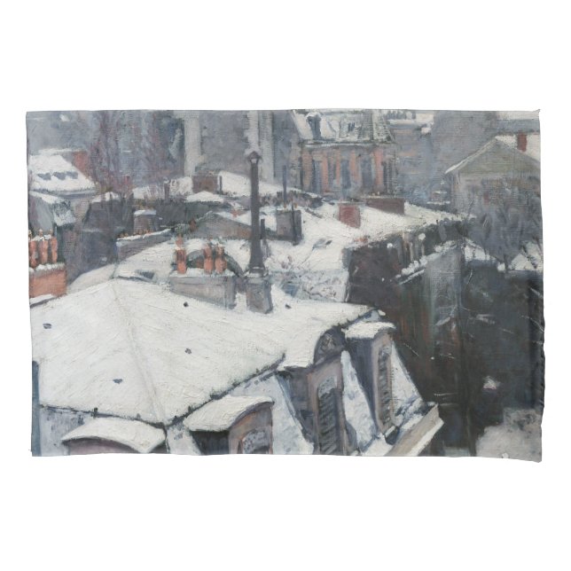 Gustave Caillebotte - Rooftops im Schnee Kissenbezug (Vorderseite)