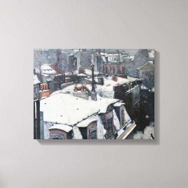 Gustave Caillebotte - Rooftops im Schnee Leinwanddruck (Vorderseite)