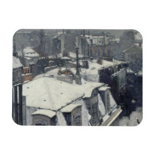 Gustave Caillebotte - Rooftops im Schnee Magnet