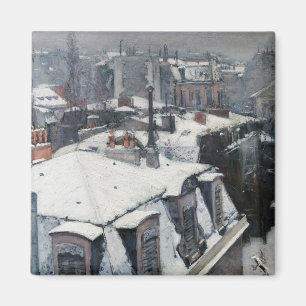Gustave Caillebotte - Rooftops im Schnee Magnet