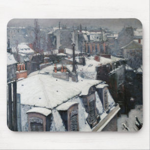Gustave Caillebotte - Rooftops im Schnee Mousepad