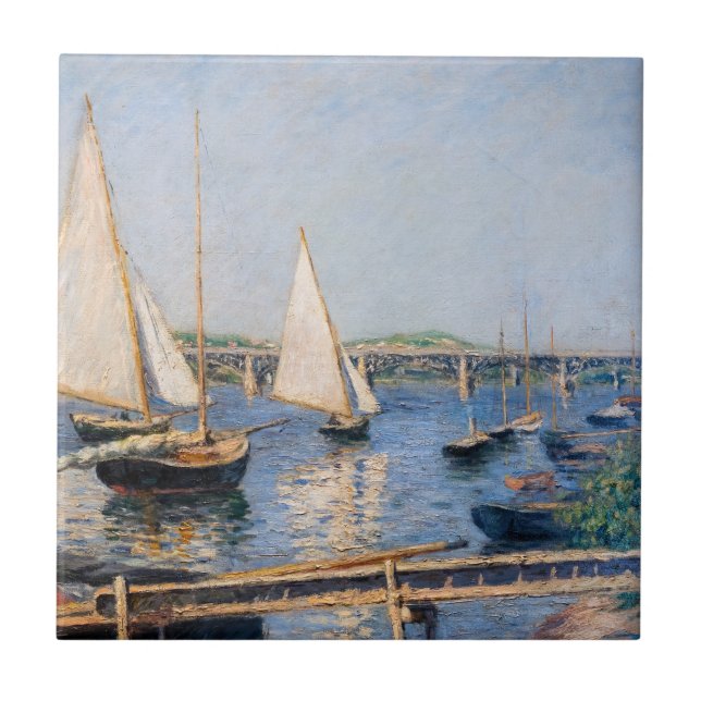 Gustave Caillebotte - Segelboote in Argenteuil Fliese (Vorderseite)