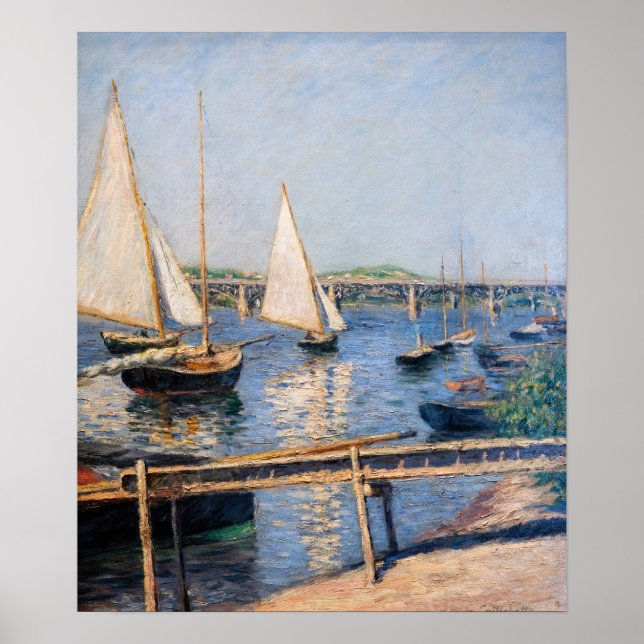 Gustave Caillebotte - Segelboote in Argenteuil Poster (Vorne)