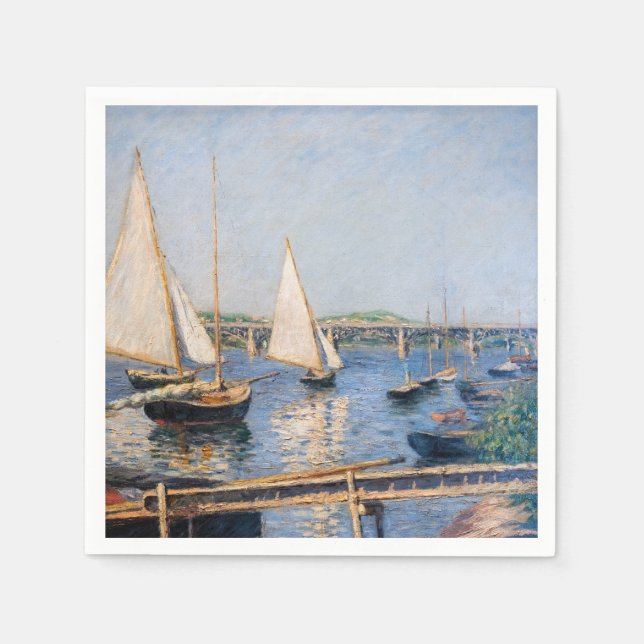 Gustave Caillebotte - Segelboote in Argenteuil Serviette (Vorderseite)