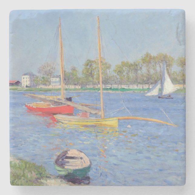 Gustave Caillebotte - Seine in Argenteuil Steinuntersetzer (Vorderseite)