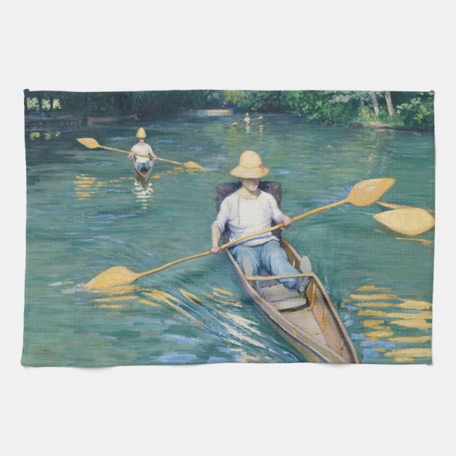 Gustave Caillebotte - Skiffs on Yerres Geschirrtuch (Horizontal)