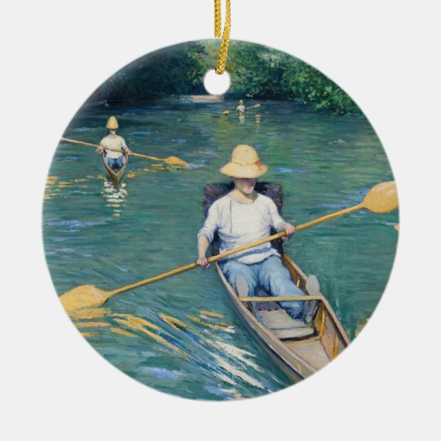 Gustave Caillebotte - Skiffs on Yerres Keramik Ornament (Vorne)