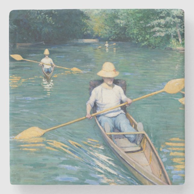 Gustave Caillebotte - Skiffs on Yerres Steinuntersetzer (Vorderseite)
