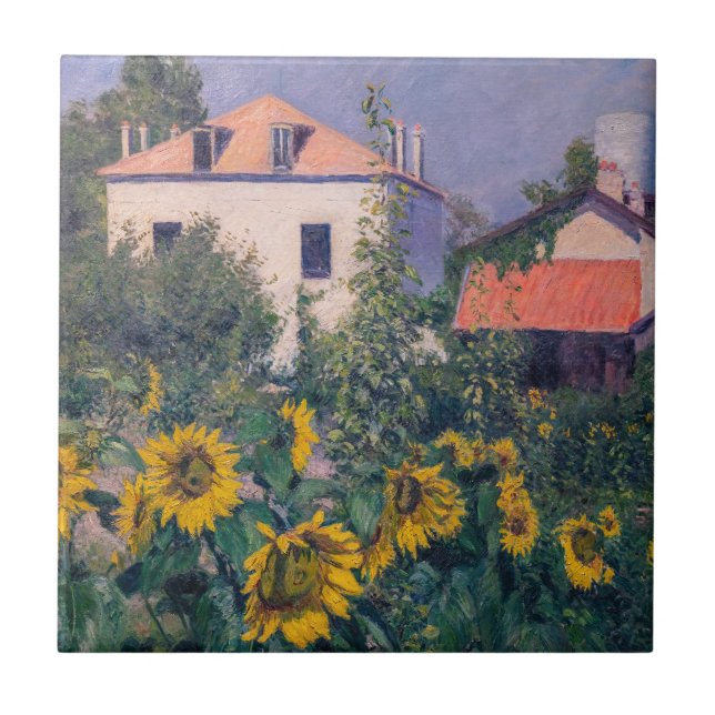Gustave Caillebotte - Sonnenblumen, Garten Fliese (Vorderseite)