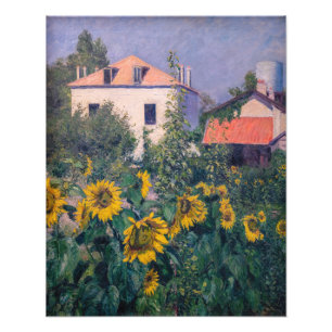 Gustave Caillebotte - Sonnenblumen, Garten Fotodruck