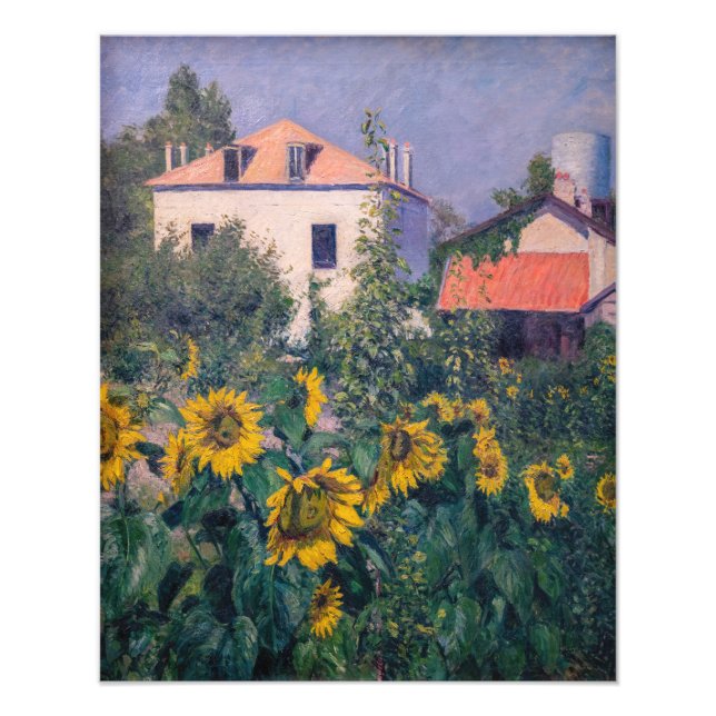 Gustave Caillebotte - Sonnenblumen, Garten Fotodruck (Vorne)