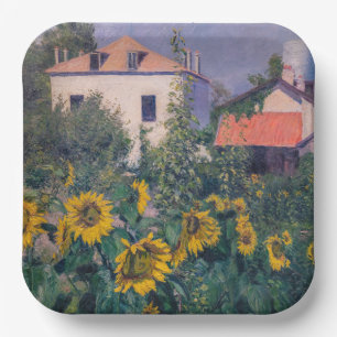 Gustave Caillebotte - Sonnenblumen, Garten Pappteller