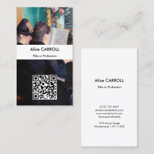 Gustave Caillebotte - The Piano Lesson - QR Code Visitenkarte