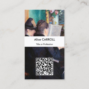Gustave Caillebotte - The Piano Lesson - QR Code Visitenkarte