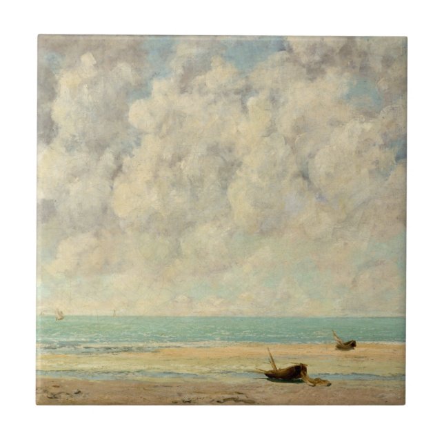Gustave Courbet | das ruhige Meer Fliese (Vorderseite)