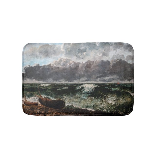 Gustave Courbet - Das Sturmmeer / die Welle Badematte (Vorderseite)