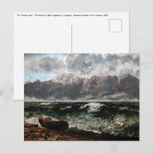 Gustave Courbet - Das Sturmmeer / die Welle Postkarte (Vorne/Hinten)