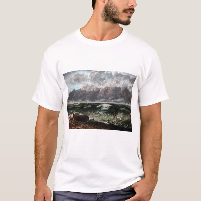 Gustave Courbet - Das Sturmmeer / die Welle T-Shirt (Vorderseite)