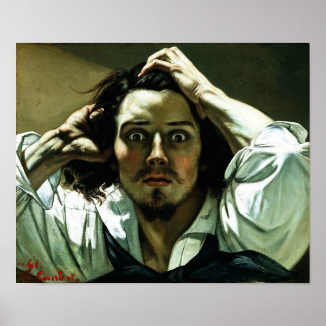Gustave Courbet - Der verzweifelte Mann Poster (Vorne)