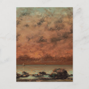 Gustave Courbet - Die schwarzen Felsen in Trouvill Postkarte