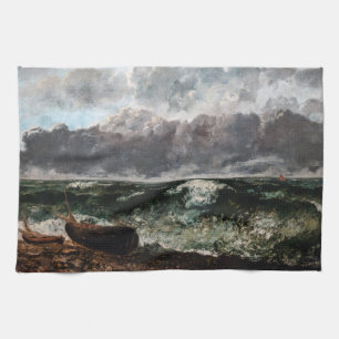 Gustave Courbet - Die stürmische See / Die Welle Geschirrtuch
