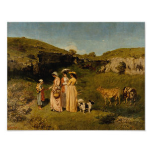 Gustave Courbet - Junge Damen des Dorfes Fotodruck