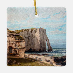 Gustave Courbet - Klippen bei Etretat nach dem Stu Keramikornament
