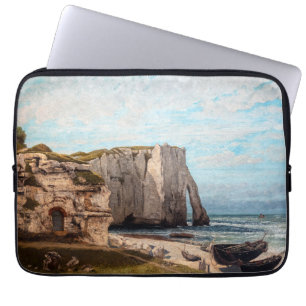 Gustave Courbet - Klippen bei Etretat nach dem Stu Laptopschutzhülle