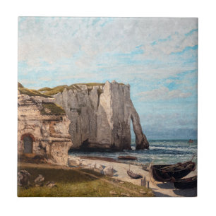 Gustave Courbet - Klippen bei Etretat nach Sturm Fliese