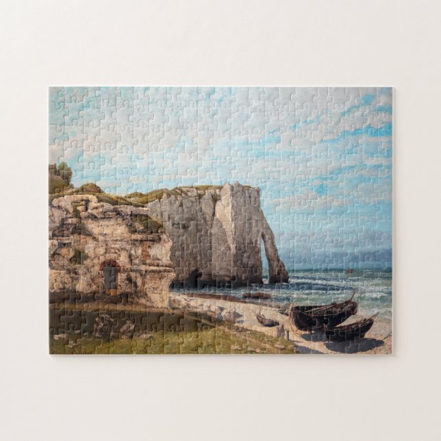 Gustave Courbet - Klippen bei Etretat nach Sturm Puzzle (Horizontal)