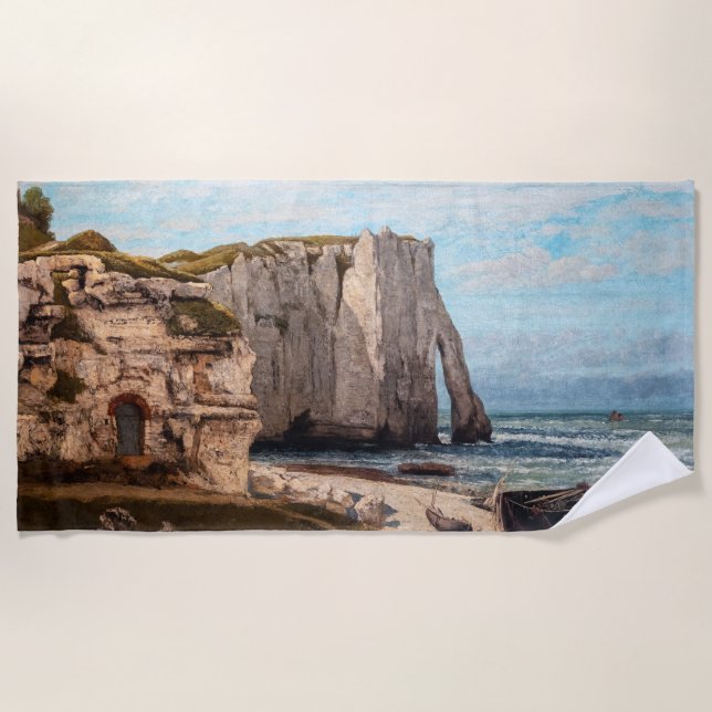 Gustave Courbet - Klippen bei Etretat nach Sturm Strandtuch (Vorderseite)