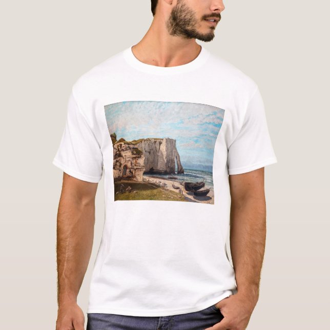 Gustave Courbet - Klippen bei Etretat nach Sturm T-Shirt (Vorderseite)