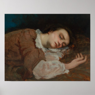 Gustave Courbet - Mädchen am Ufer der Seine Poster