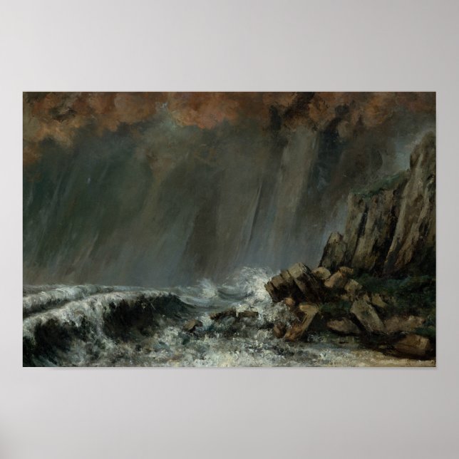 Gustave Courbet - Marine: Der Wasserspout Poster (Vorne)