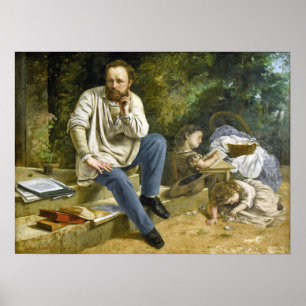 Gustave Courbet - Pierre Proudhon & Children Poster