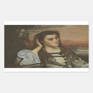 Gustave Courbet - Reverie Rechteckiger Aufkleber