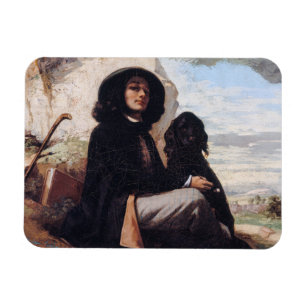 Gustave Courbet - Selbstporträt mit schwarzem Hund Magnet