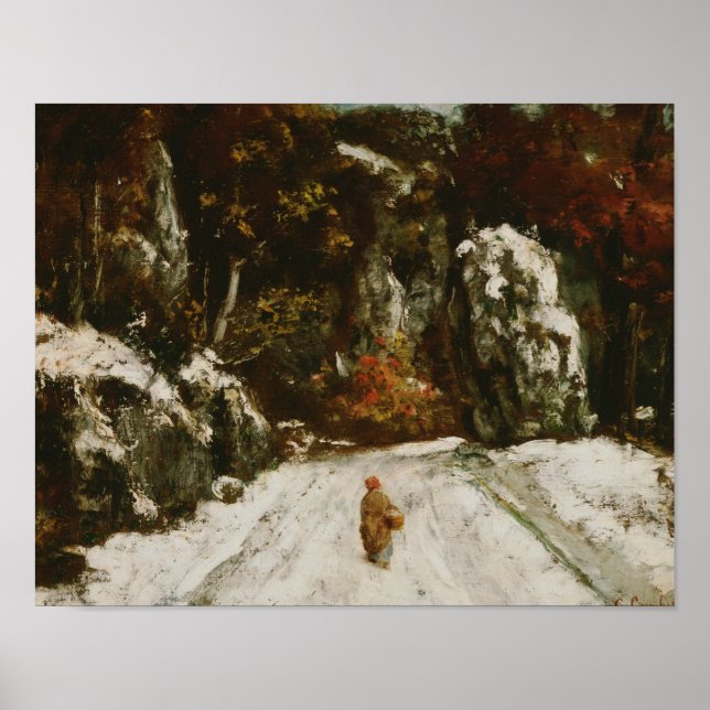 Gustave Courbet - Winter im Jura Poster (Vorne)